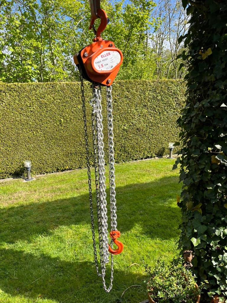 Eller kettingtakel 1.5 ton, Doe-het-zelf en Verbouw, Lieren en Takels, Ophalen of Verzenden, Zo goed als nieuw, Handmatig