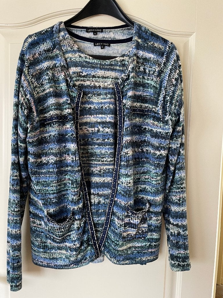 Leo & Ugo vestje met shirt van dezelfde stof, maat L, Leo & Ugo, Maat 42/44 (L), Zo goed als nieuw, Lange mouw
