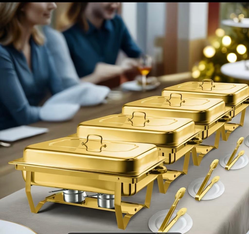 Te huur Gouden Chafing Dish voor Warm en Koud Buffet, Ophalen of Verzenden