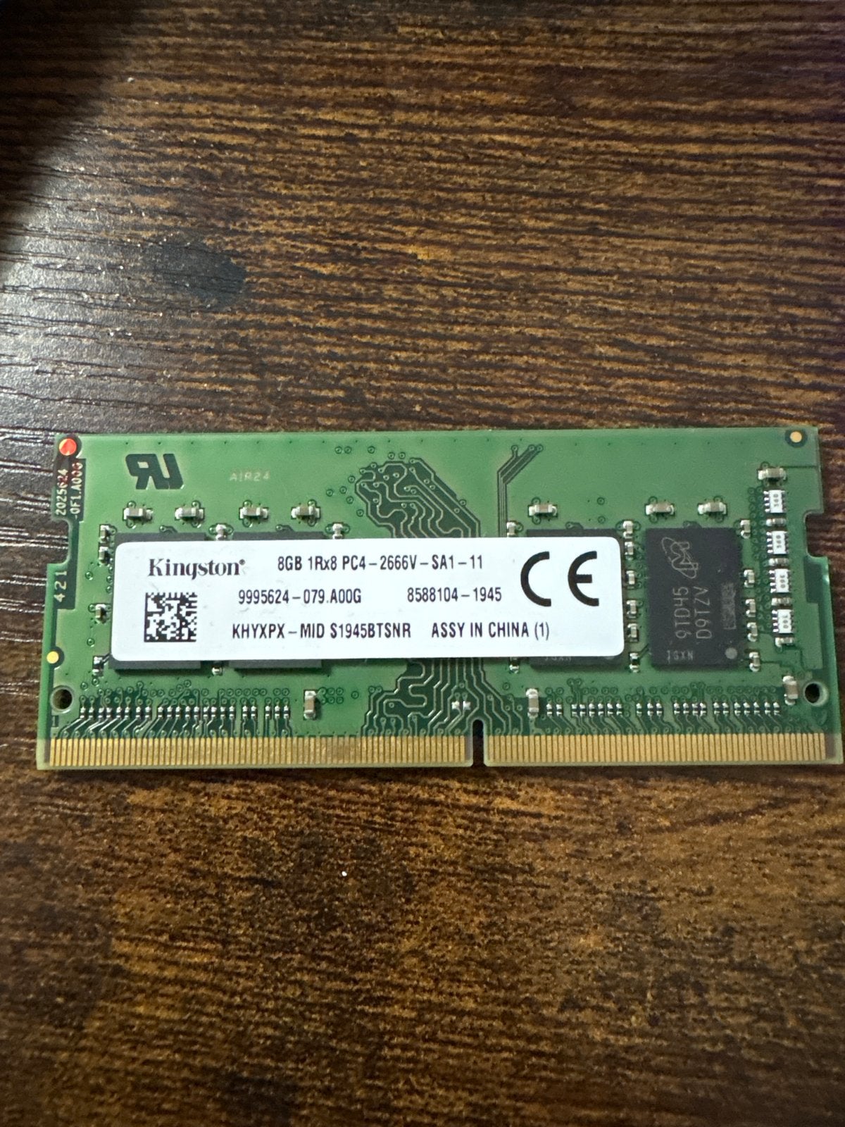 Kingston 8GB DDR4 RAM PC4-2666V Laptop Geheugen, DDR4, 8 GB, Ophalen of Verzenden, Zo goed als nieuw