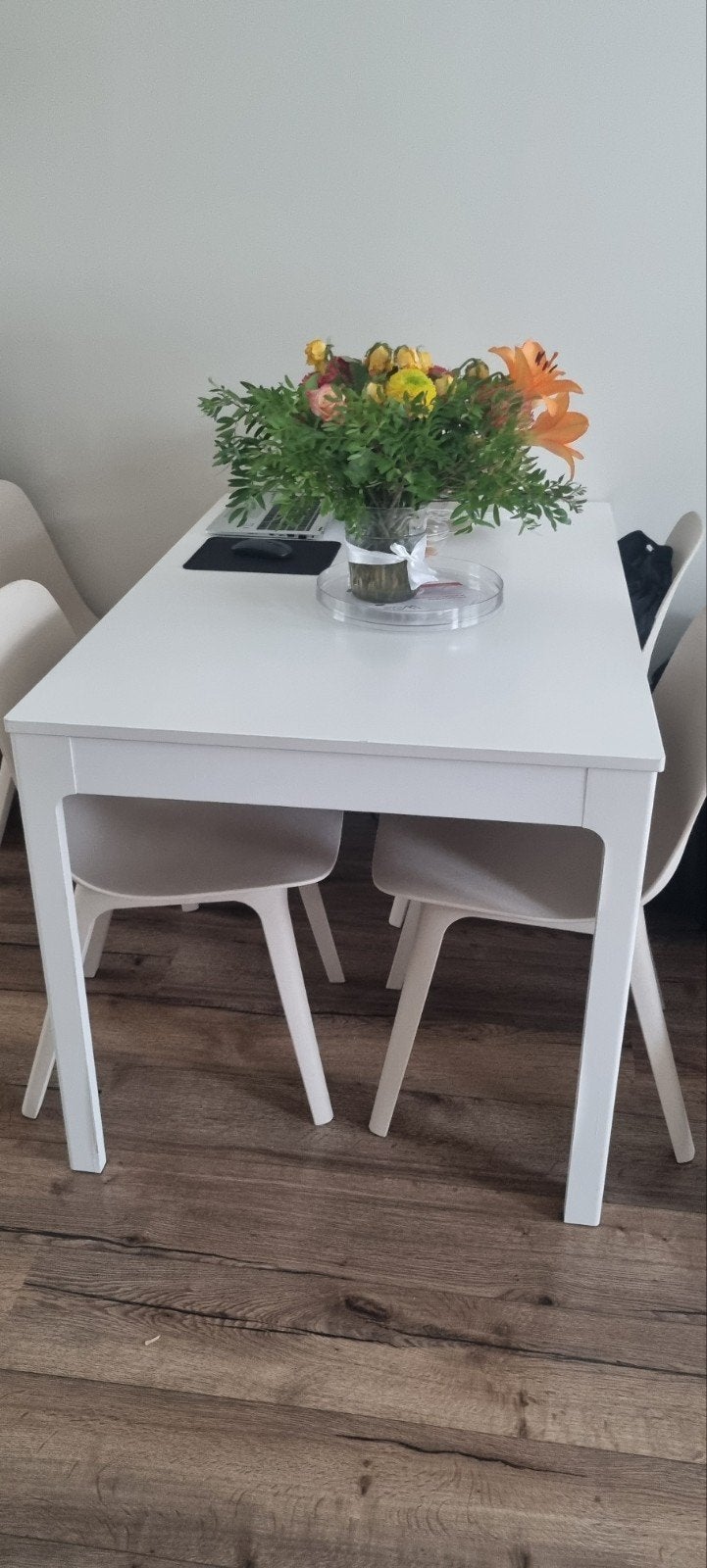 IKEA EKEDALEN uitschuifbare tafel wit, Ophalen, Gebruikt, Scandinavisch, 50 tot 100 cm