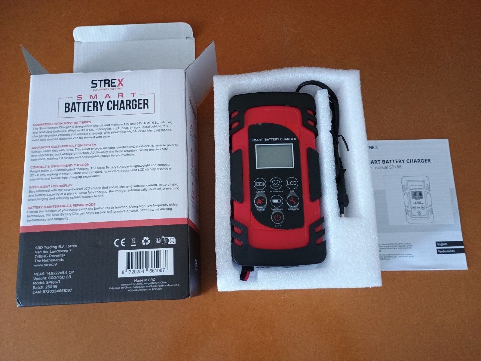 Strex Smart Acculader 12V/24V - Auto, Motor, Boot, Ophalen, Gebruikt, Universele onderdelen