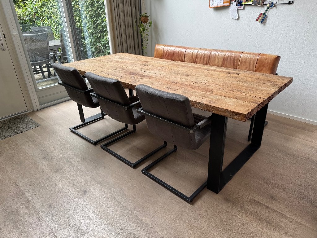 Set van 3 stoelen, Huis en Inrichting, Stoelen, Gebruikt, Drie, Stof, Grijs, Ophalen