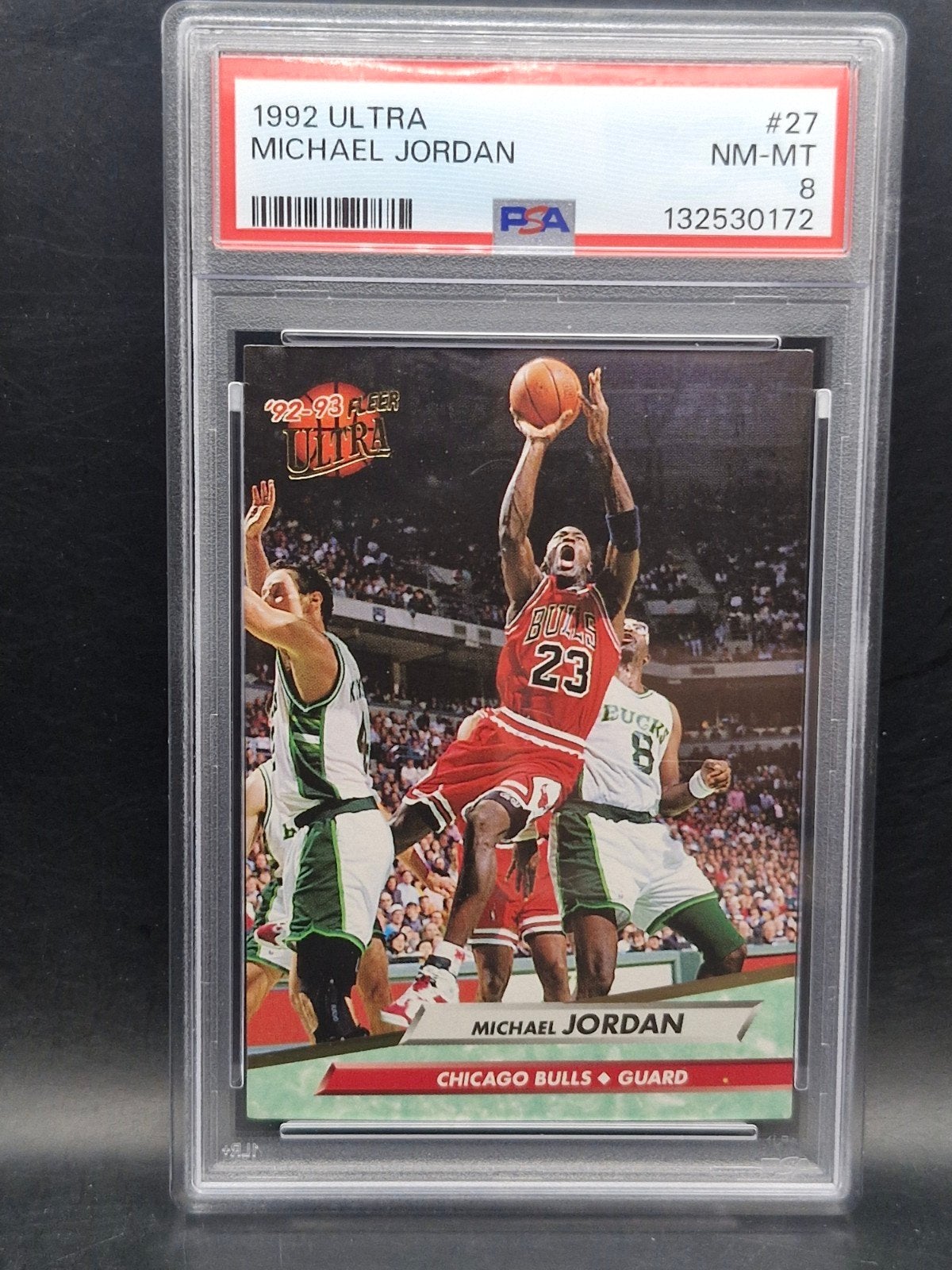 Micheal Jordan 1992 ultra NBA bulls #27 PSA 8, Verzenden, Zo goed als nieuw