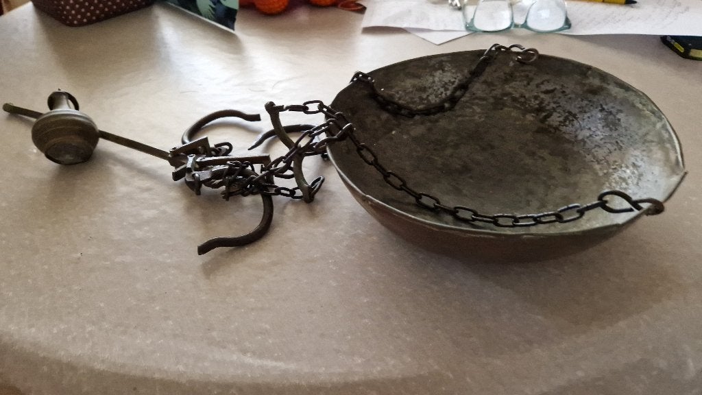 antieke koperen hang weegschaal, Ophalen of Verzenden, Koper