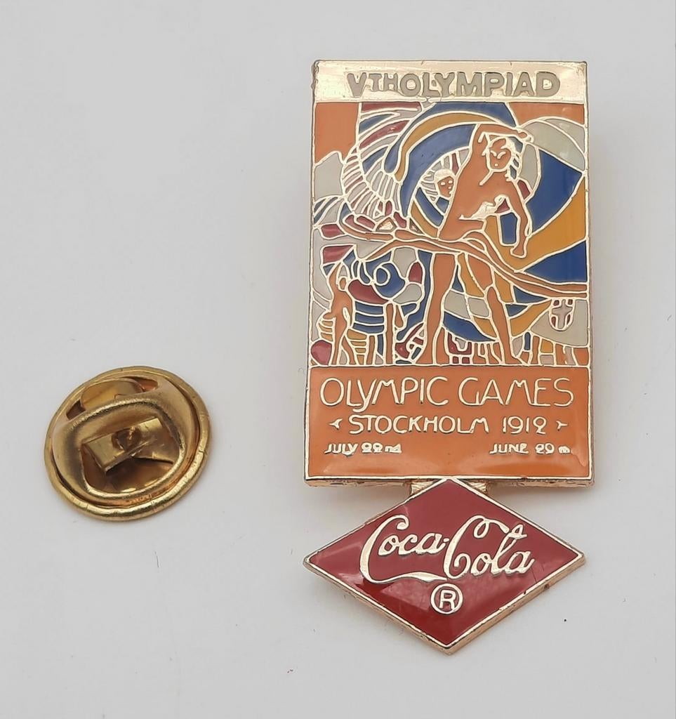 Vintage pin Coca Cola Olympische Spelen 1996, Ophalen of Verzenden, Zo goed als nieuw, Sport, Speldje of Pin