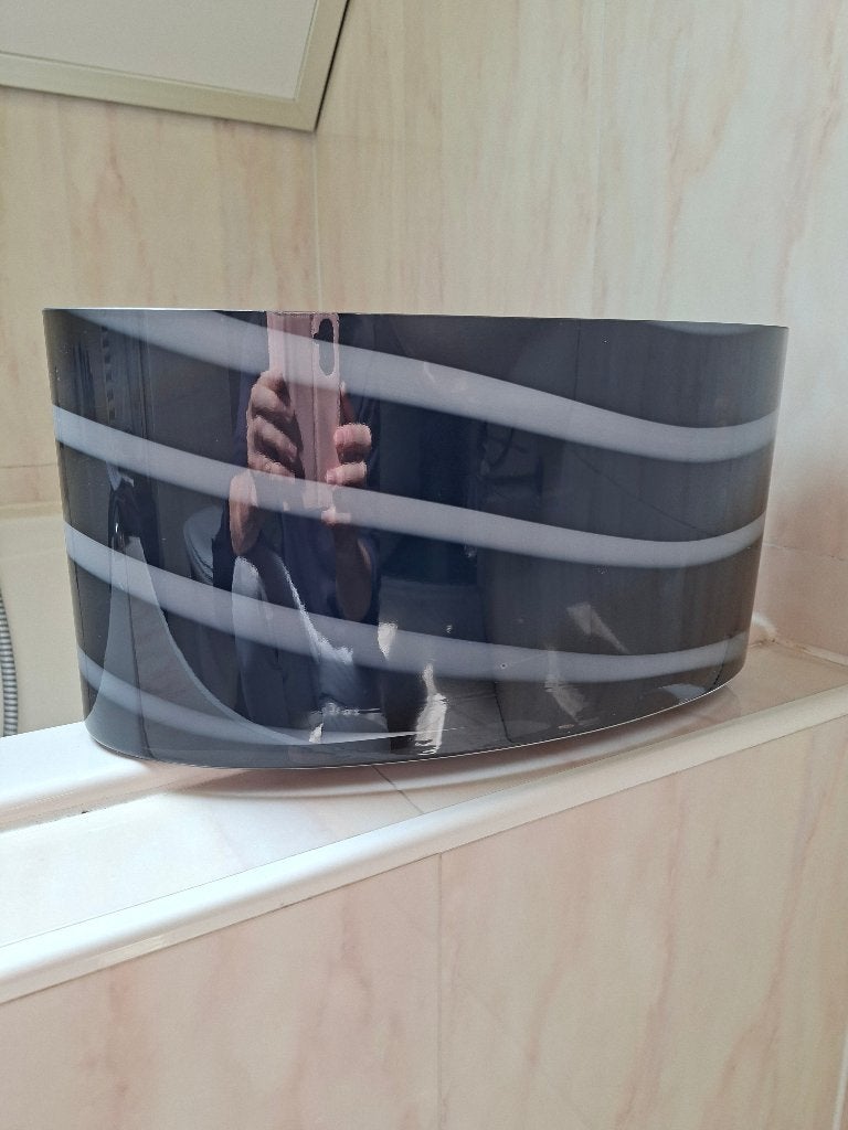 design vaas Anne Nilsson Ikea Stockholm zwart wit gemeleerd, Ophalen, Gebruikt, Zwart, Glas