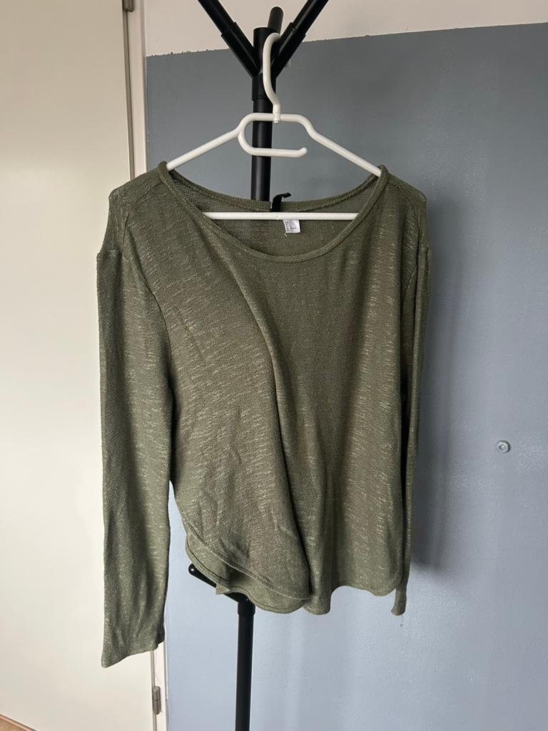 Groene dunne top maat L H&M, Kleding | Dames, Tops, Maat 38/40 (M), Ophalen of Verzenden, Zonder mouw, Gedragen