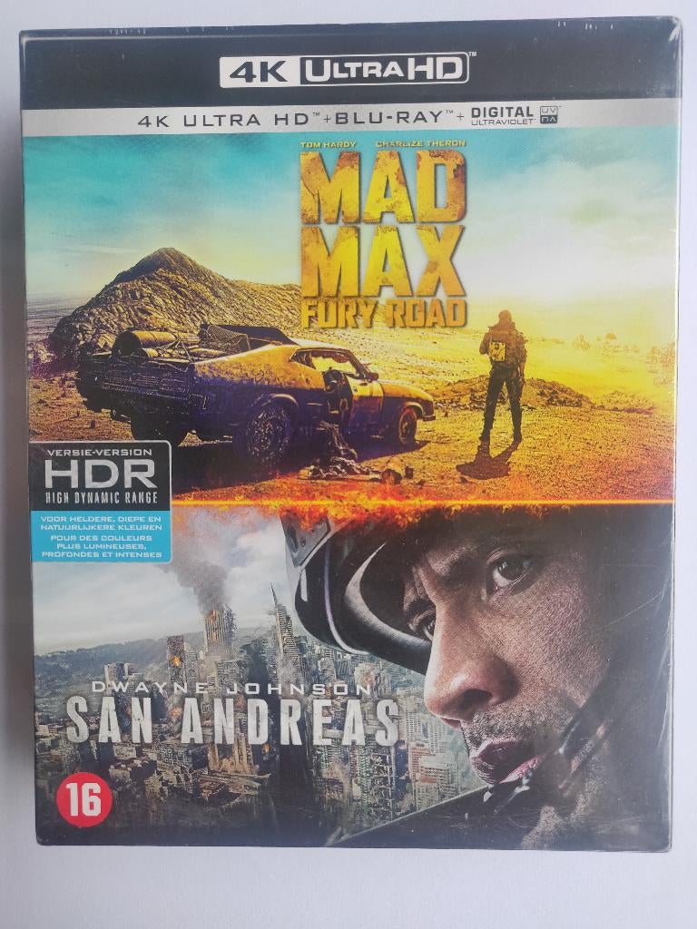 Mad Max Fury Road / San Andreas 4K UHD Blu-ray Box SEAL, Cd's en Dvd's, Blu-ray, Ophalen, Nieuw in verpakking, Actie, Boxset