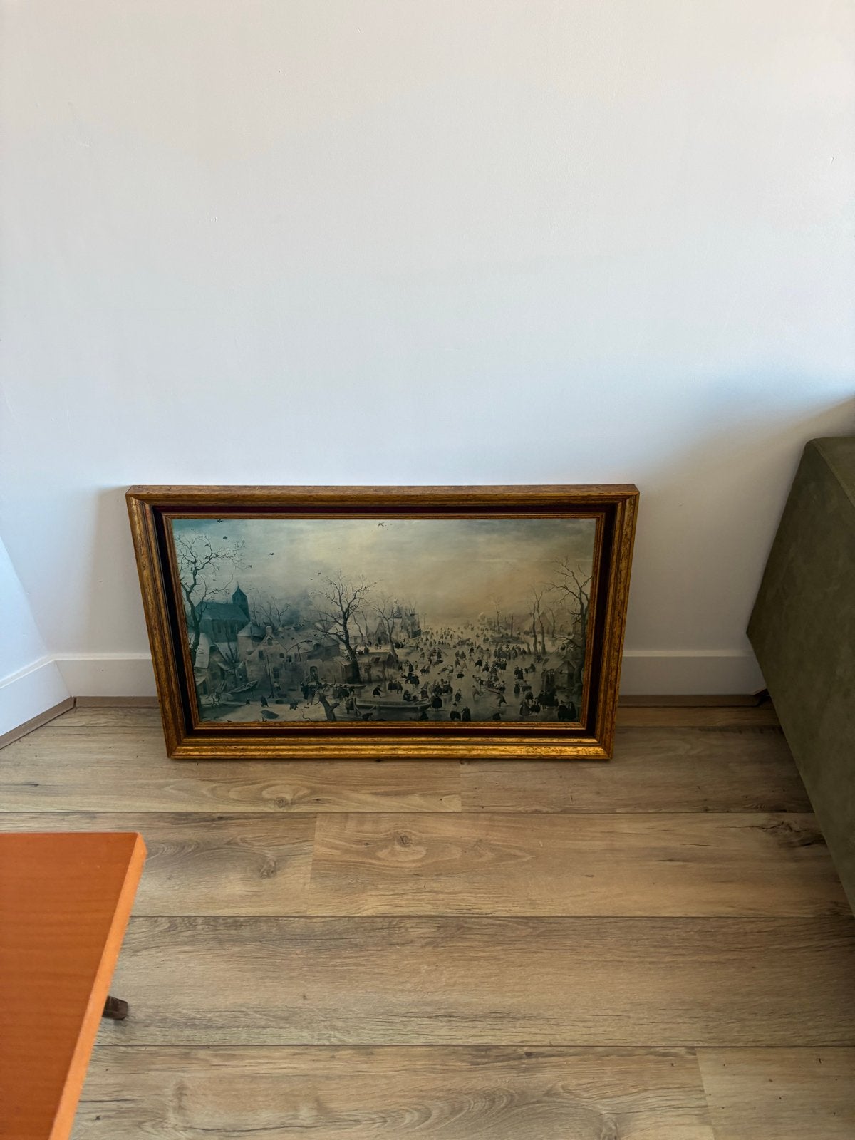 Vintage schilderij/ vintage lijst goud, Ophalen, Overige ondergronden, Landschap, Print