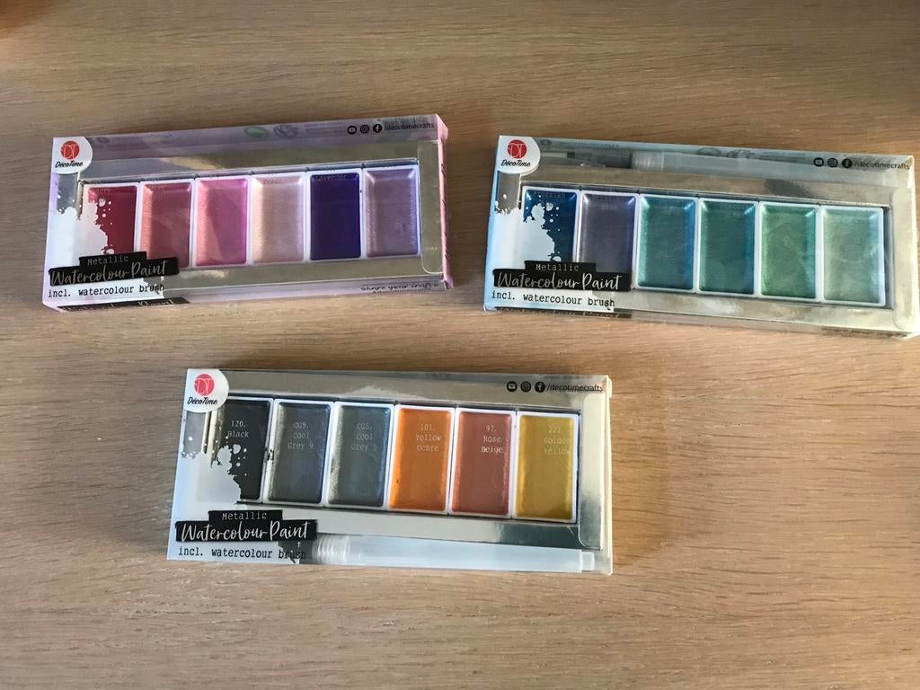 Aquarelverf sets glitter, Hobby en Vrije tijd, Ophalen of Verzenden, Gebruikt, Overige typen
