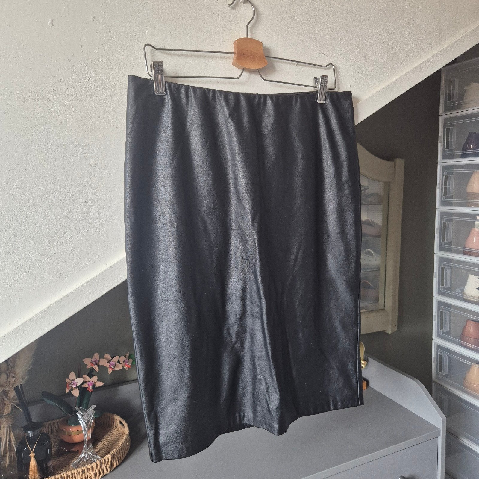Saint Tropez imitatielederen rok (maat XL, Kleding | Dames, Zwart, Maat 46/48 (XL) of groter, Ophalen of Verzenden, Zo goed als nieuw