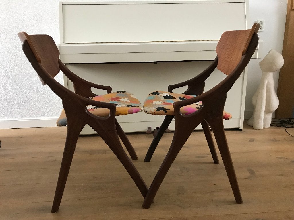 2 Arne Hovmand Olsen Mogens Kold stoel retro teak, Ophalen, Gebruikt, Bruin, Nvt