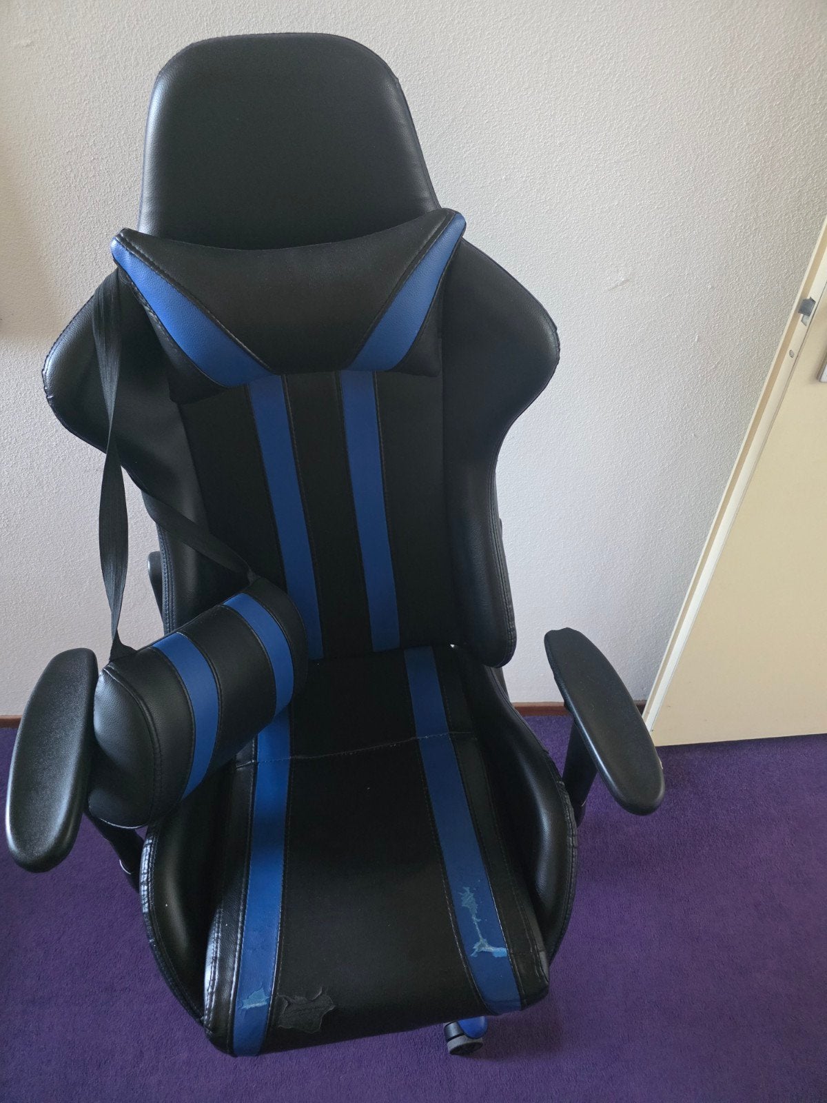Gaming bureaustoel - Zwart/Blauw, Ophalen, Gebruikt, Zwart, Gaming bureaustoel