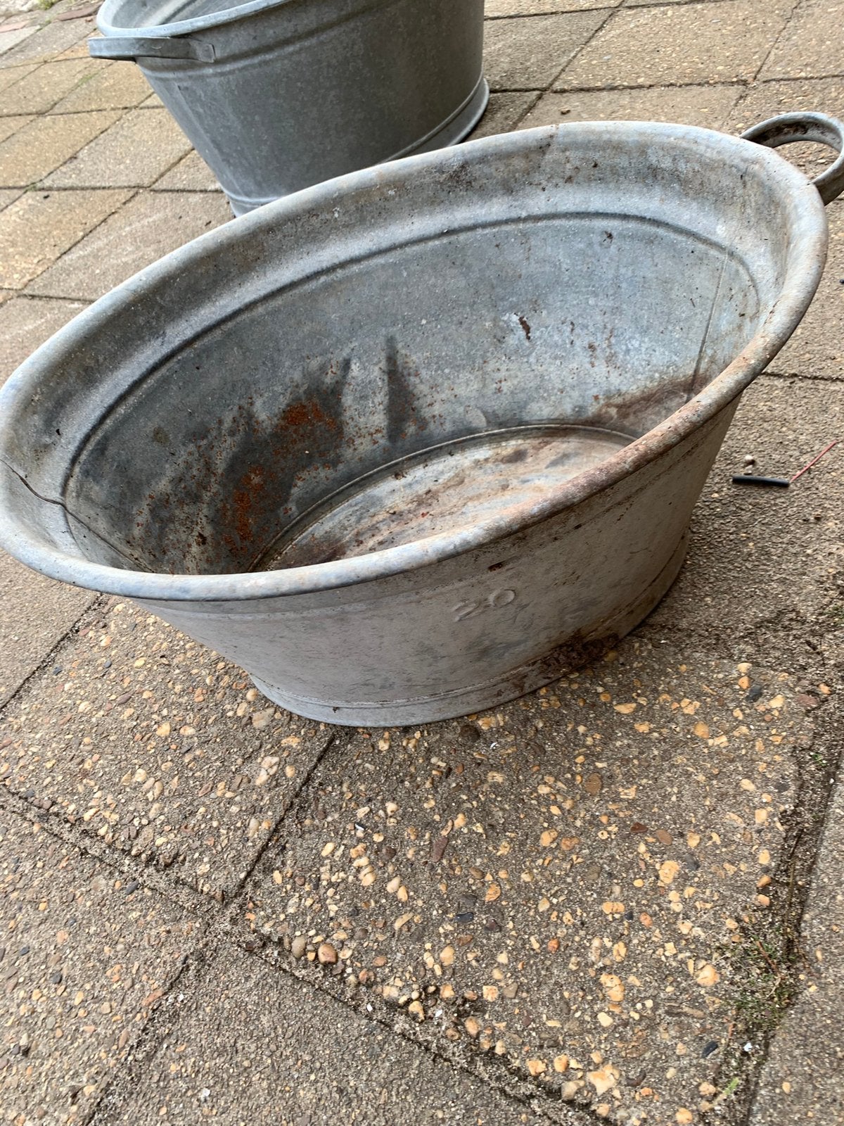 Zinken teil 53 cm bij 25 cm waterdicht, Antiek en Kunst, Ophalen