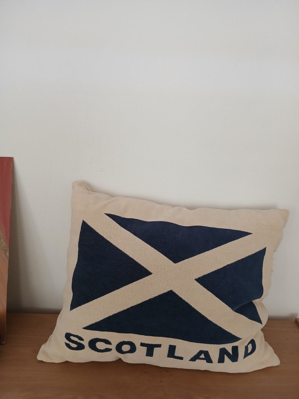 Sierkussen Schotland vlag - Zo goed als nieuw, Beige, Met print, Vierkant, Ophalen of Verzenden