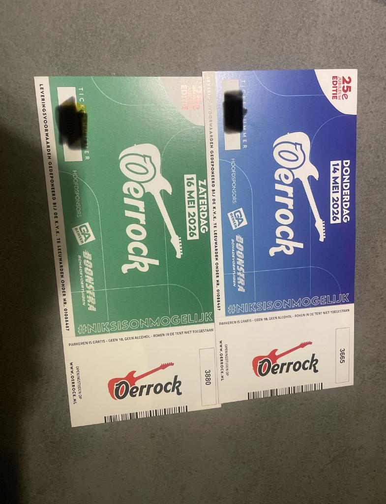 Oerrock tickets do en za, Twee personen