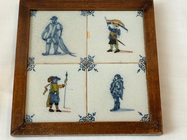 Nr.260: Vintage tegeltableau met historische schutters., Ophalen of Verzenden