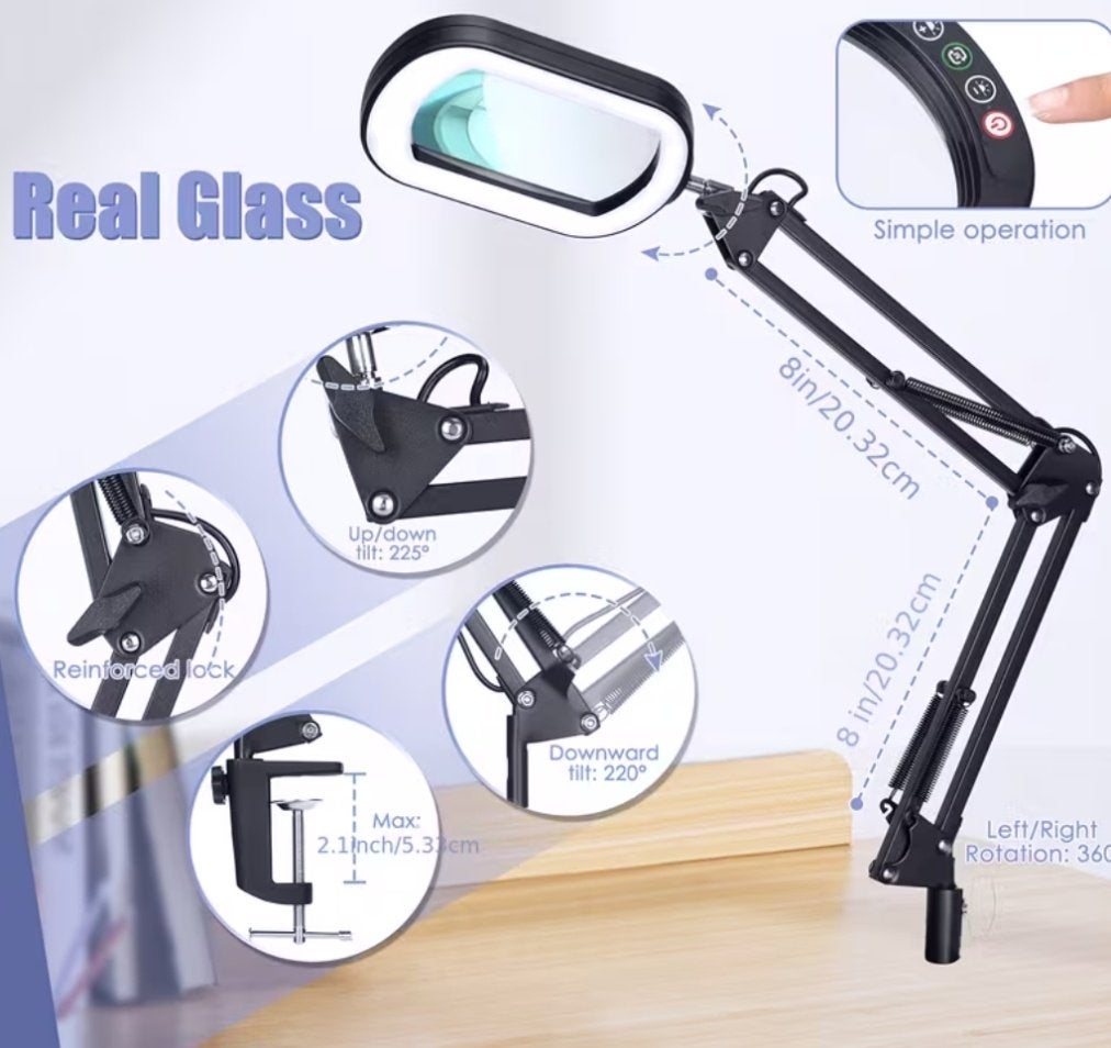 LED-Lamp met vergrootglas 10X nieuw, Ophalen of Verzenden, Nieuw, Loeplamp
