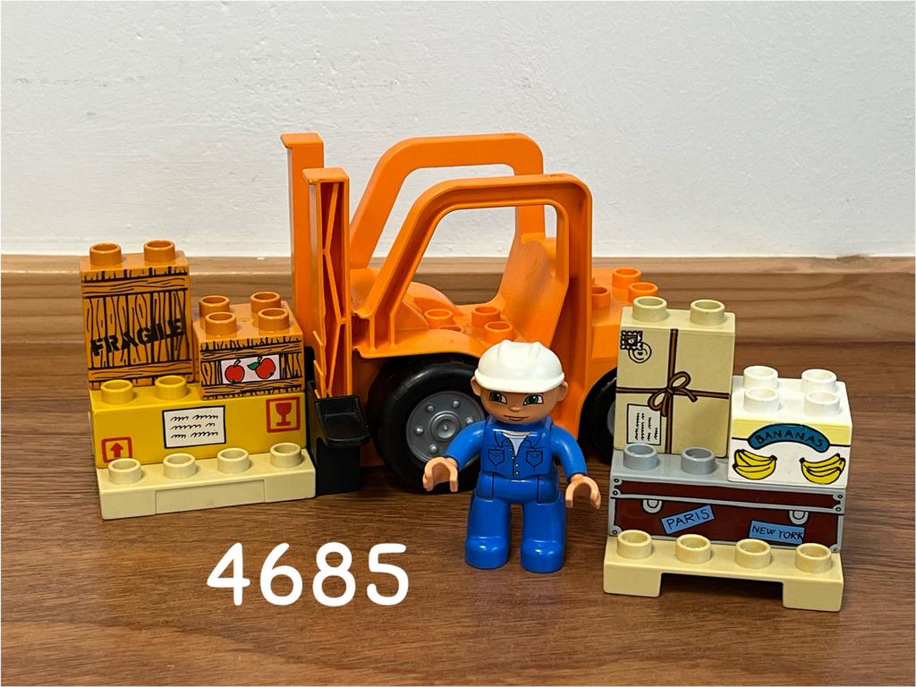Duplo heftruck 4685 (compleet) 1, Kinderen en Baby's, Speelgoed | Duplo en Lego, Ophalen of Verzenden, Zo goed als nieuw, Complete set