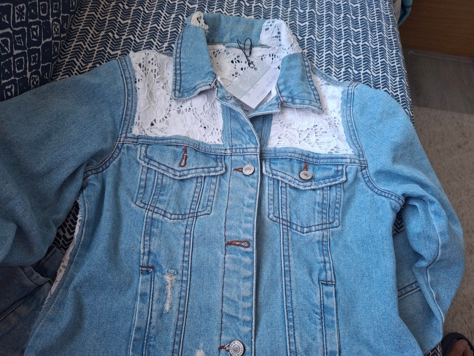 Duurzame Upcycled Denim Jeans Jack Maat 38, Kleding | Dames, Jassen | Zomer, Ophalen of Verzenden, Zo goed als nieuw, Maat 38/40 (M)