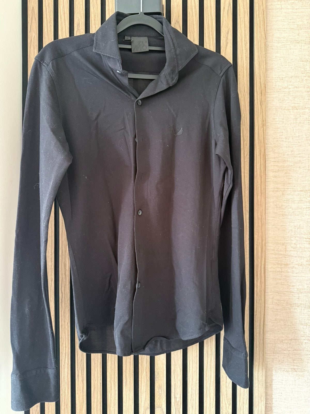 Zumo Zwart Overhemd Maat S - Casual & Netjes, Verzenden, Gedragen, Zwart, Halswijdte 38 (S) of kleiner