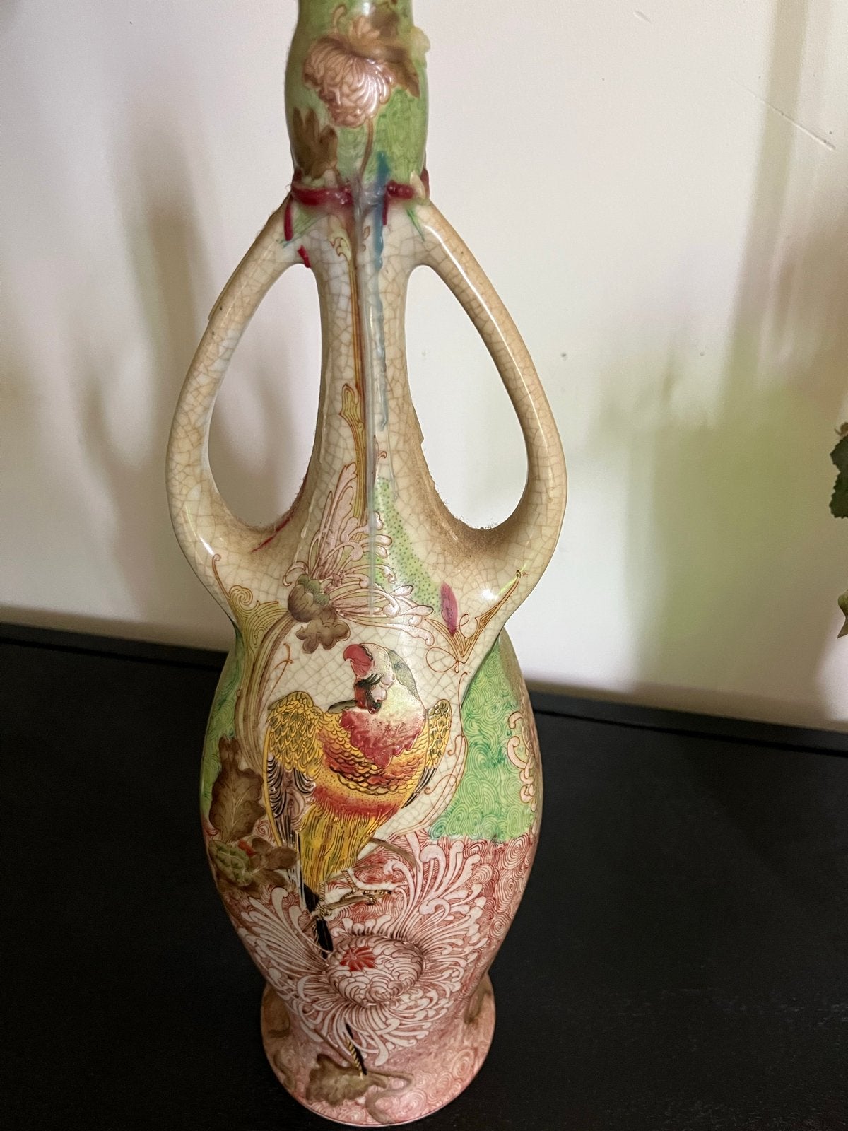 Antieke Colenbrander "RAM" vaas met vogeldecor, Antiek en Kunst, Ophalen