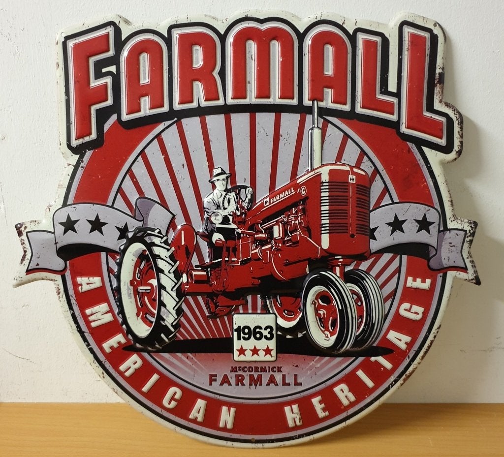 Farmall Mc Cormick tractor reclamebord van metaal wandbord, Ophalen of Verzenden, Nieuw, Auto's