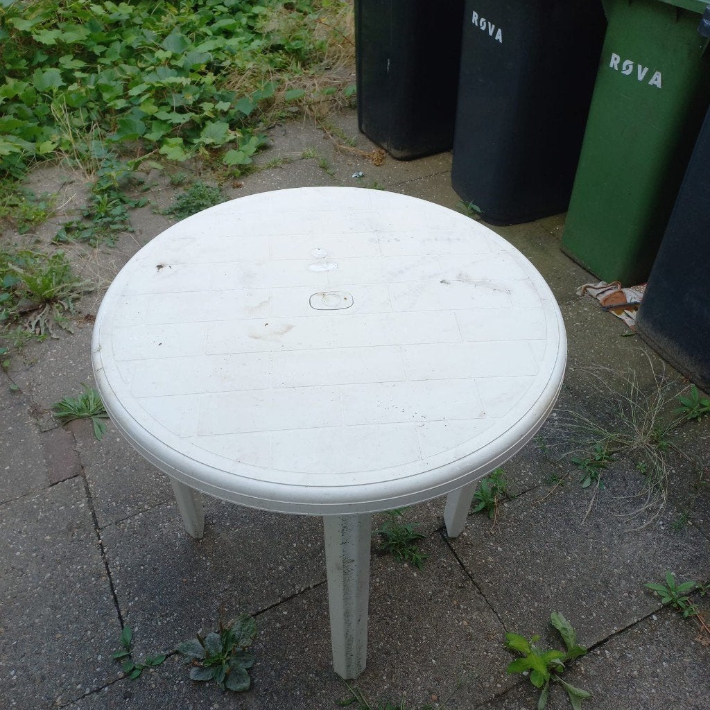Kunststof Tuinset met Stoelkussens, Tuin en Terras, Ophalen, 4 zitplaatsen, Kunststof, Gebruikt