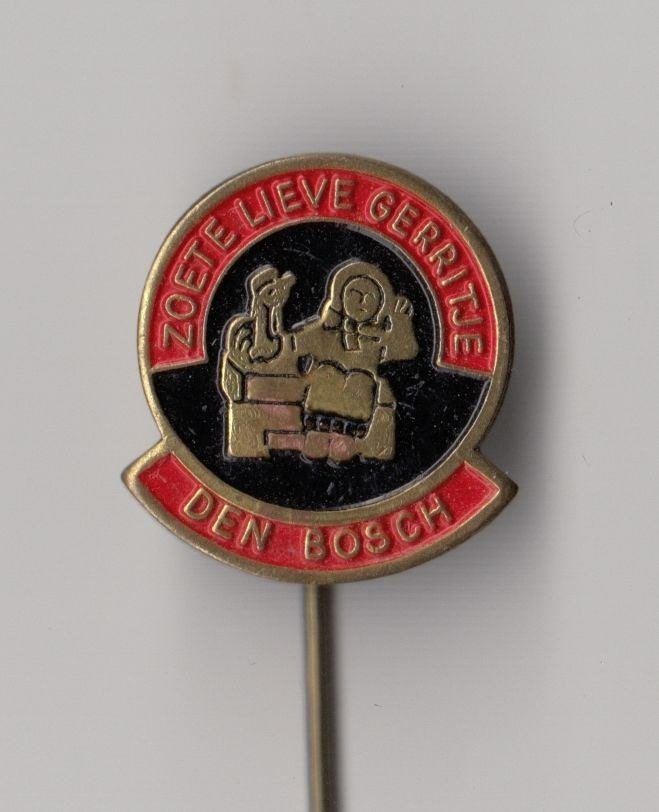 Den Bosch Zoete Lieve Gerritje rood speldje, Gebruikt, Niet vindbaar, Niet vindbaar, Speldje of Pin