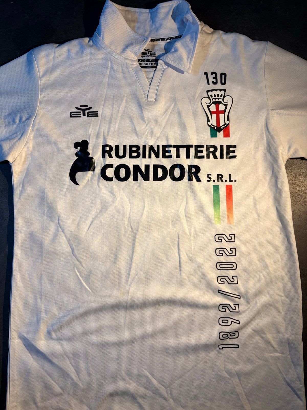 FC Pro Vercelli 1892 Thuisshirt - Maat M, Maat 48/50 (M), Wit, Ophalen of Verzenden, Zo goed als nieuw