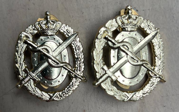 2 Emblemen Regiment Geneeskundige Troepen Landmacht, Verzamelen, Ophalen of Verzenden, Landmacht, Nederland, Embleem of Badge