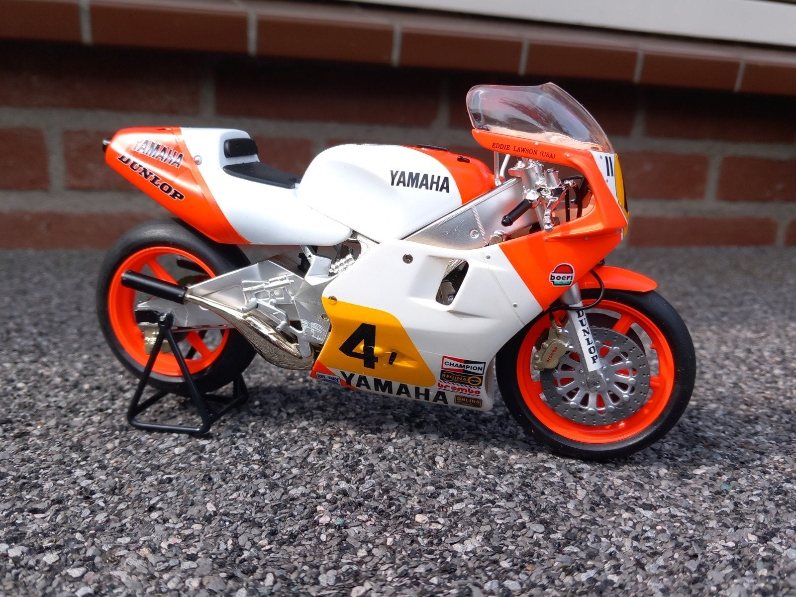 Yamaha YZR 500cc #4 Eddie Lawson 1984 1/12, Ophalen of Verzenden, Zo goed als nieuw, 1:9 t/m 1:12, Motor