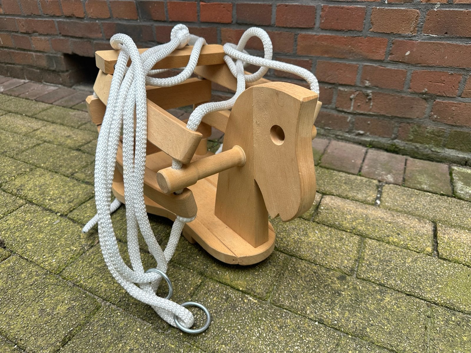 Houten babyschommel in paardvorm, Ophalen, Gebruikt, Schommel