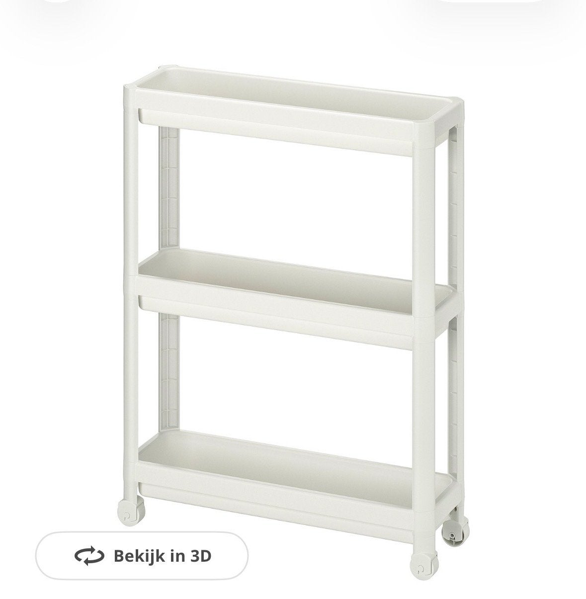 IKEA Vesken trolley verrijdbaar opbergrek met 3 planken, Ophalen, Gebruikt
