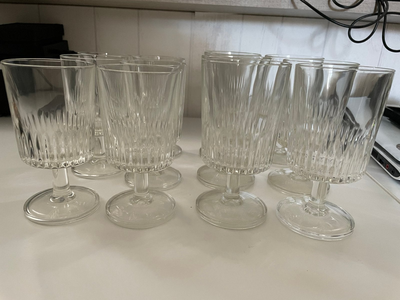 12 wijn glaasje waterglaasjes cocktail geslepen glas, Ophalen, Zo goed als nieuw, Borrel- of Shotglas