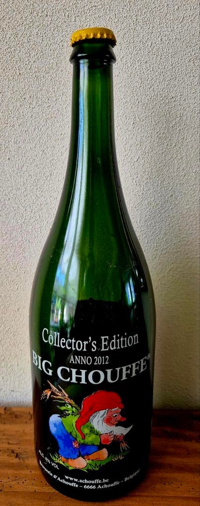 Te koop lege BIG CHOUFFE fles bier 2012 collectors edition, Ophalen of Verzenden, Zo goed als nieuw, Flesje(s), Overige merken