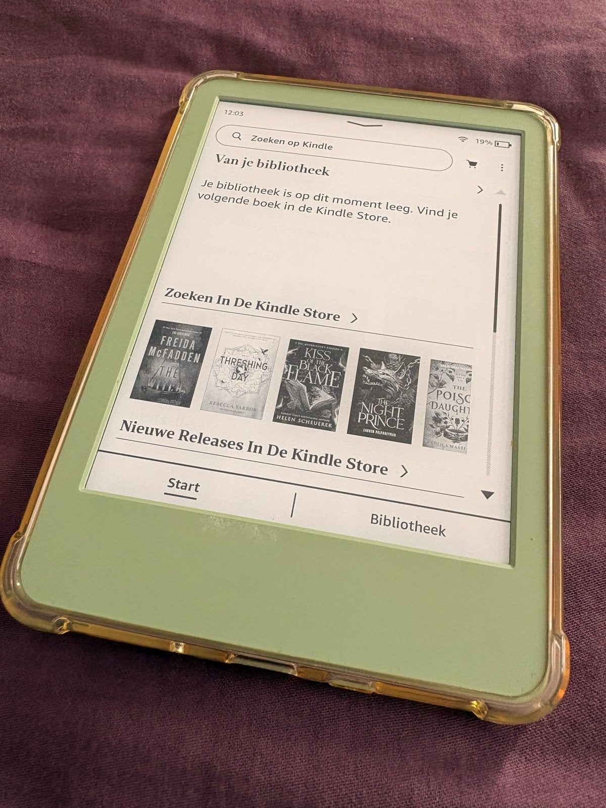 Amazon Kindle E-reader - Groen met hoesje, Computers en Software, Gebruikt, 8 GB, Ophalen of Verzenden, Touchscreen