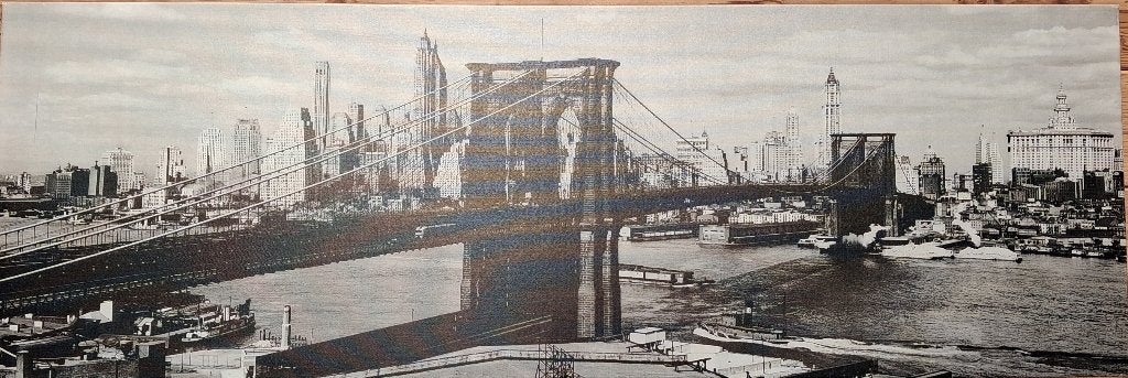 Posterschilderij Brooklyn Bridge, zwart/wit, Ophalen, 50 – 75, Gebruikt, 125 cm of meer