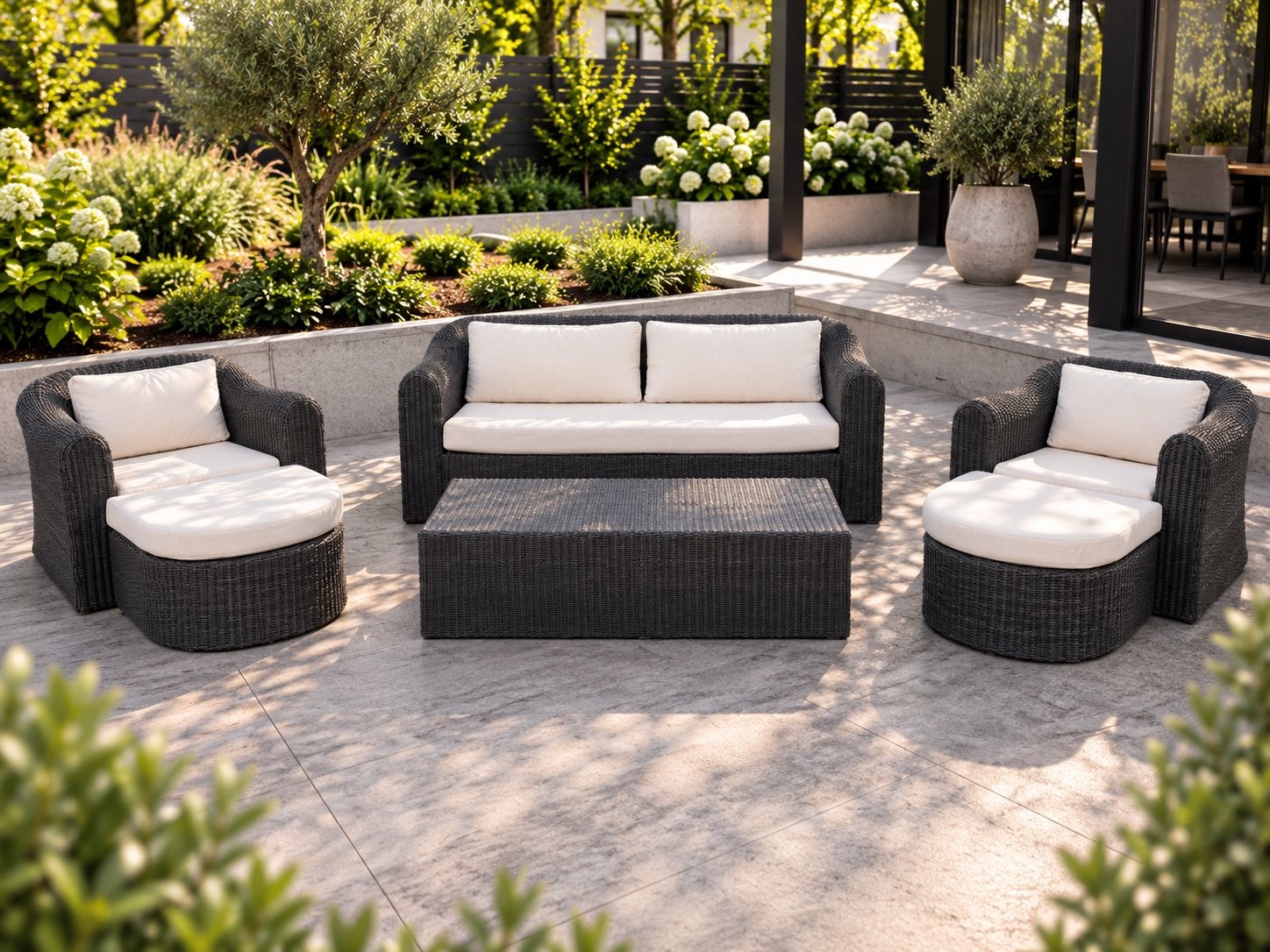 Borek Bali Loungeset, Ophalen, Zo goed als nieuw, Wicker, Bank