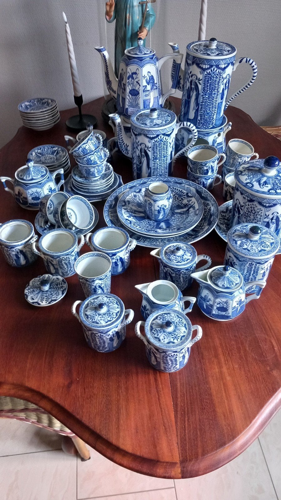 Mosa lange Lijs servies met mooie items,zoals beschuitbus, Antiek en Kunst, Antiek | Servies compleet, Ophalen of Verzenden