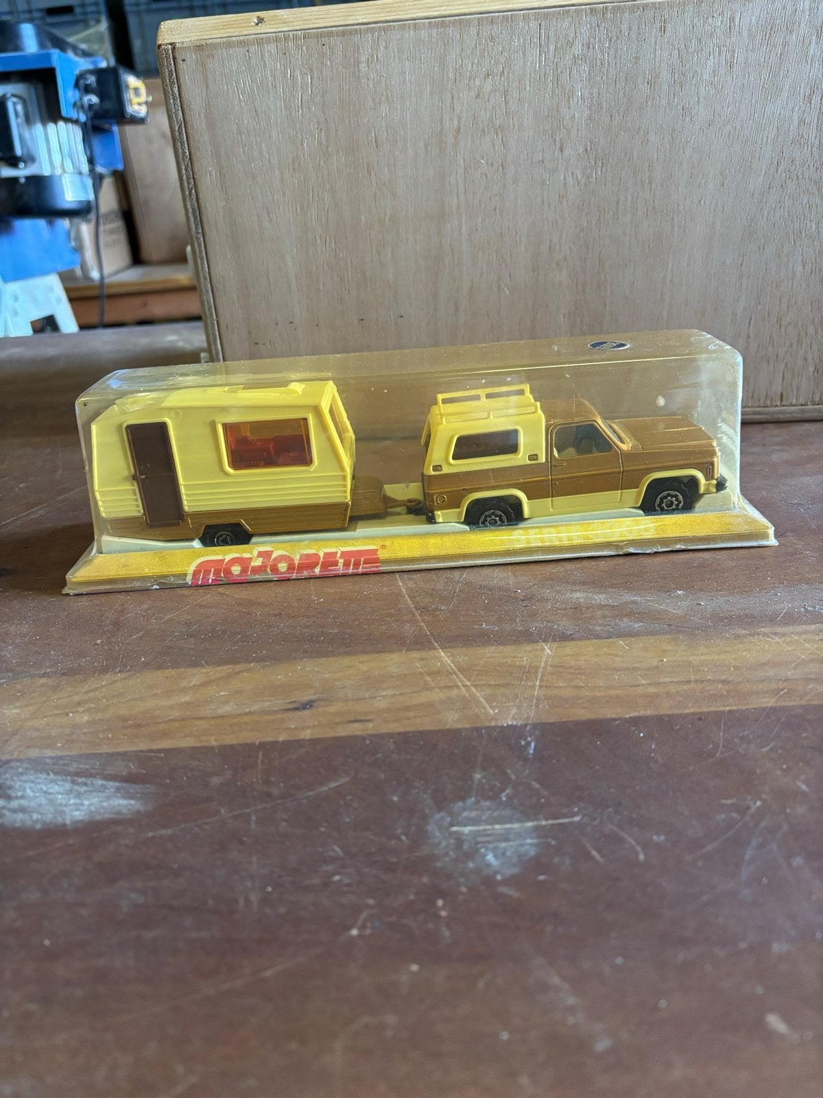 Vintage Majorette Série 3000 pick-up met caravan (OVP), Auto, Ophalen of Verzenden, Zo goed als nieuw, Nvt