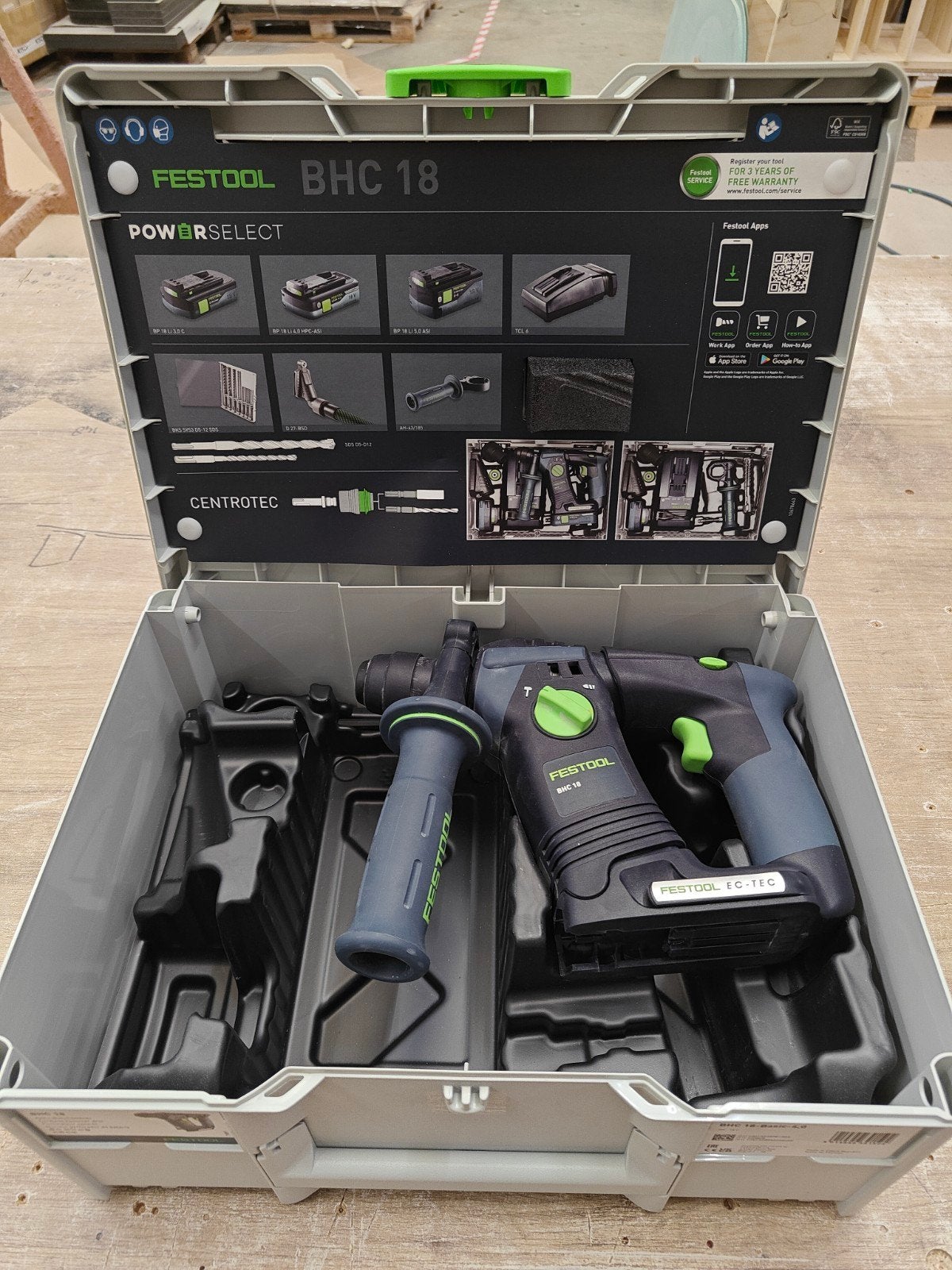 Festool BHC 18 Klopboormachine - Zo goed als nieuw, 600 watt of meer, Boor- en/of Breekhamer, Ophalen of Verzenden, Zo goed als nieuw