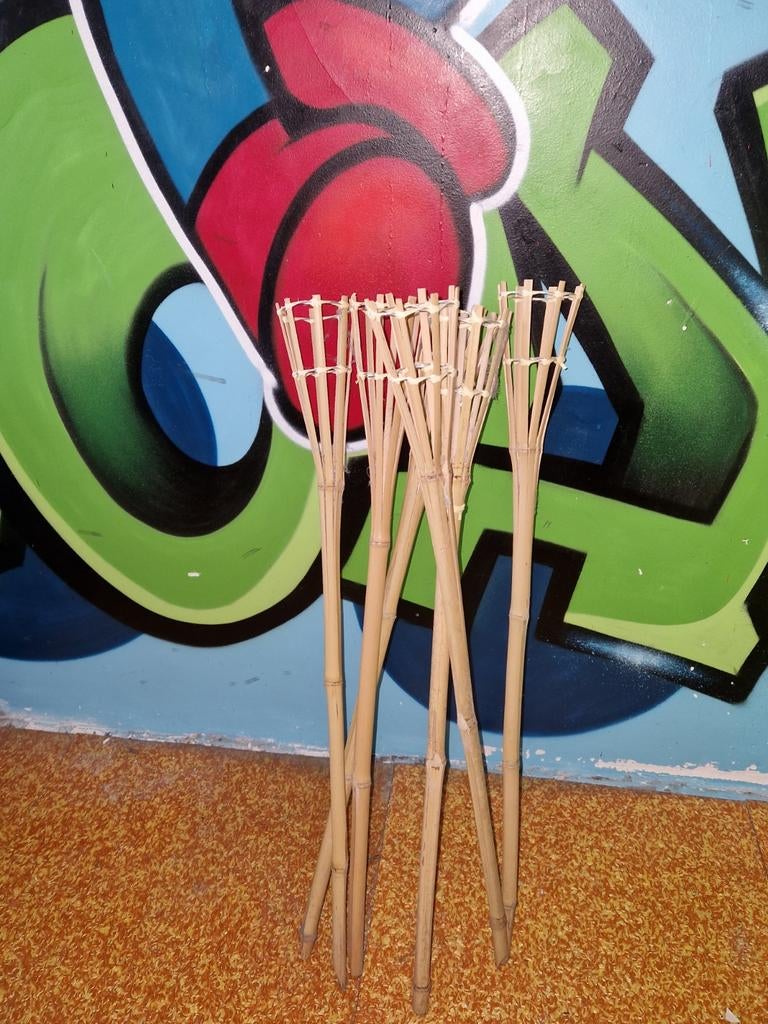 Bamboe fakkels - Set van 6, Tuin en Terras, Fakkels, Gebruikt, Ophalen