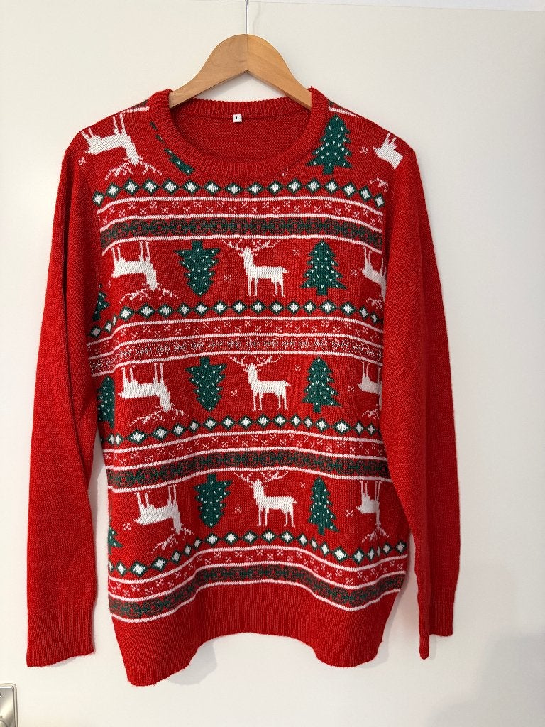 Kersttrui / foute kersttrui - maat L, Kleding | Heren, Ophalen of Verzenden, Zo goed als nieuw, Maat 52/54 (L), Rood