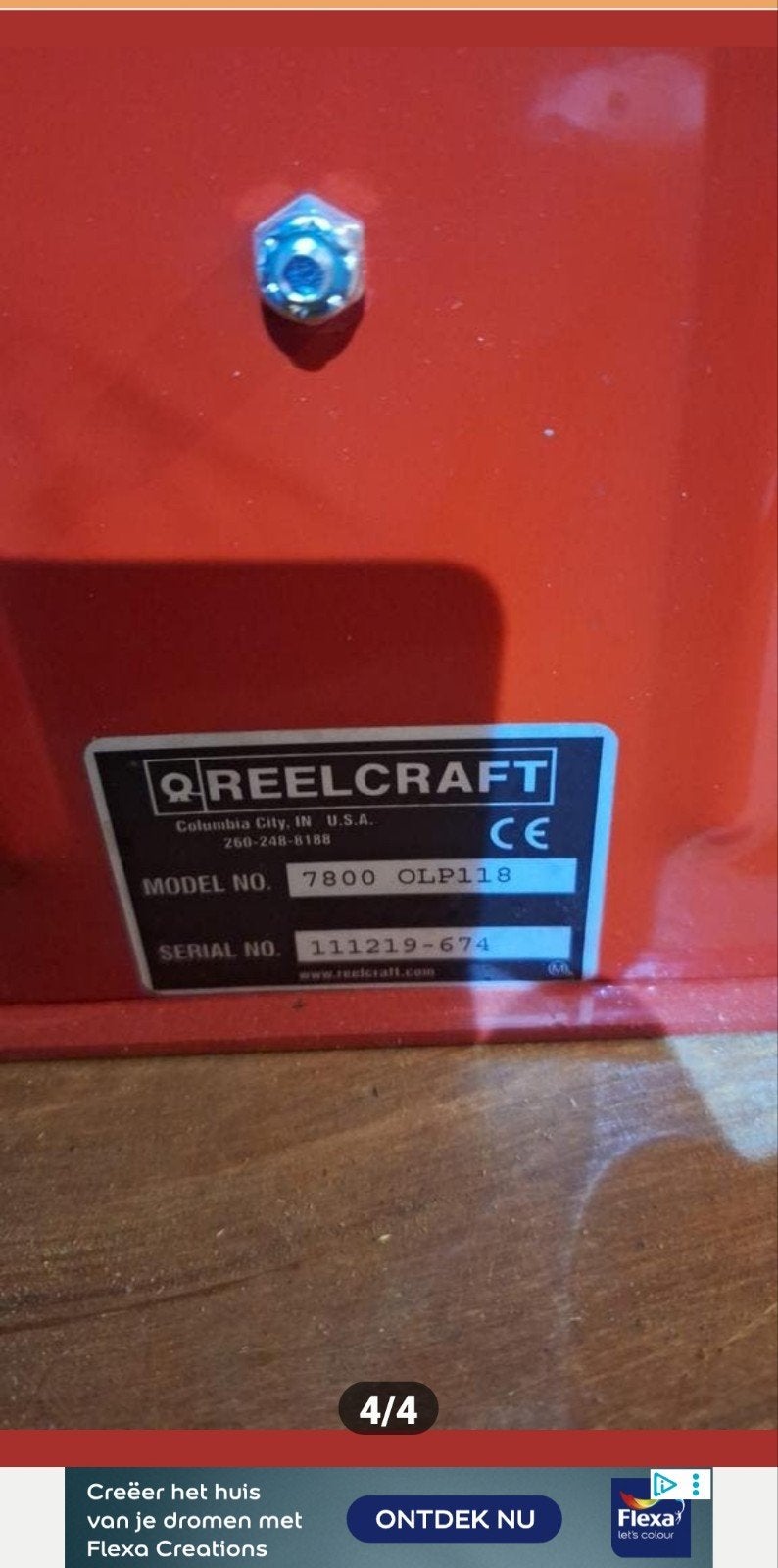Reelcraft Haspel Model 7800 OLP118 - Zo goed als nieuw, Auto diversen, Ophalen