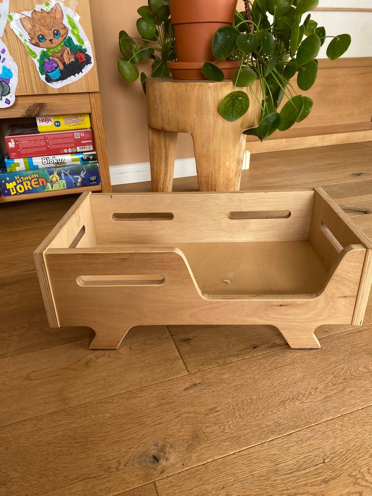 Houten Poppenbed - Handgemaakt, Kinderen en Baby's, Speelgoed | Poppen, Ophalen, Zo goed als nieuw, Overige typen