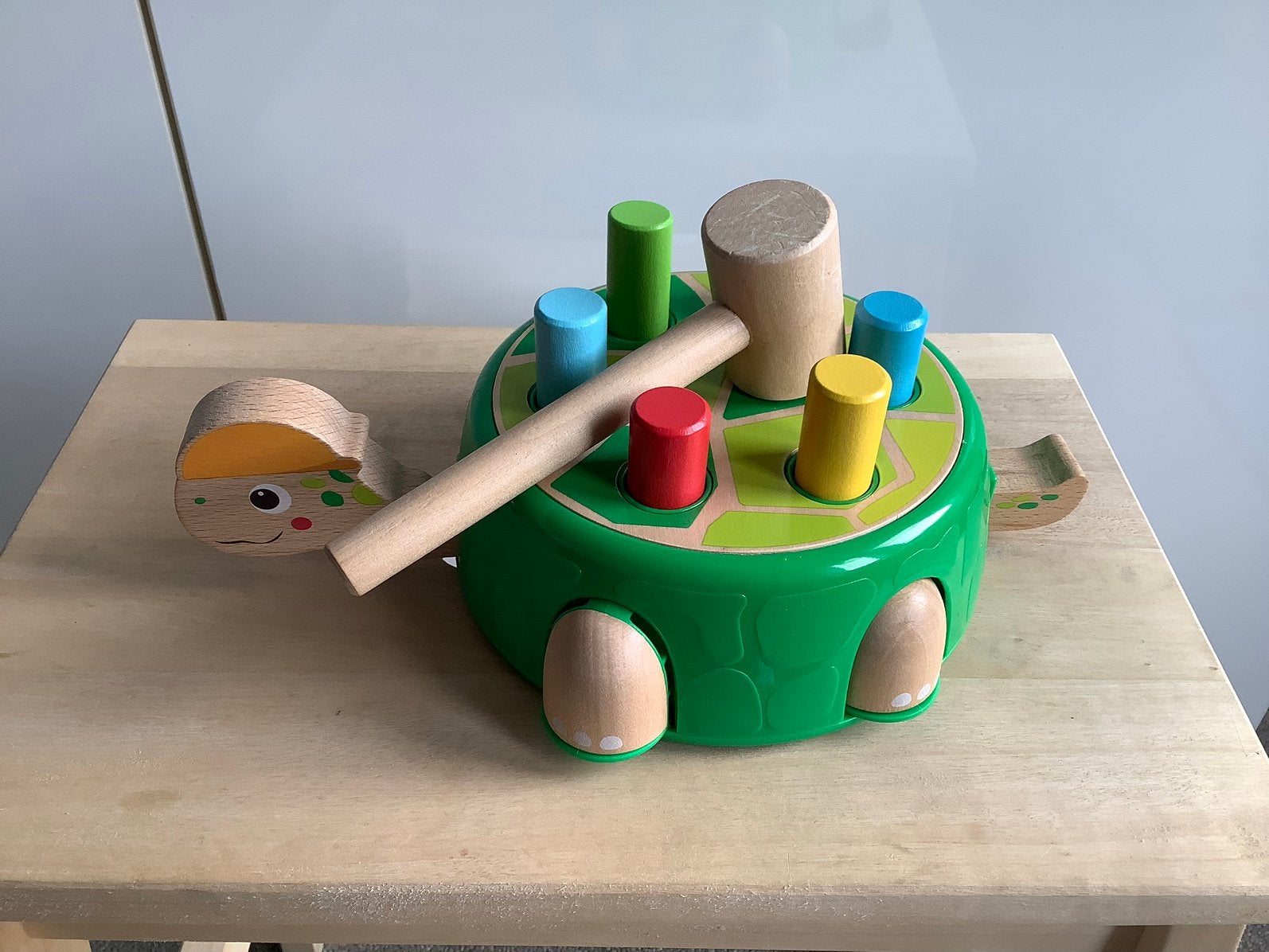 Interactief houten Schildpad verrassing hamerspel motoriek, Ophalen of Verzenden, Zo goed als nieuw, Overige typen