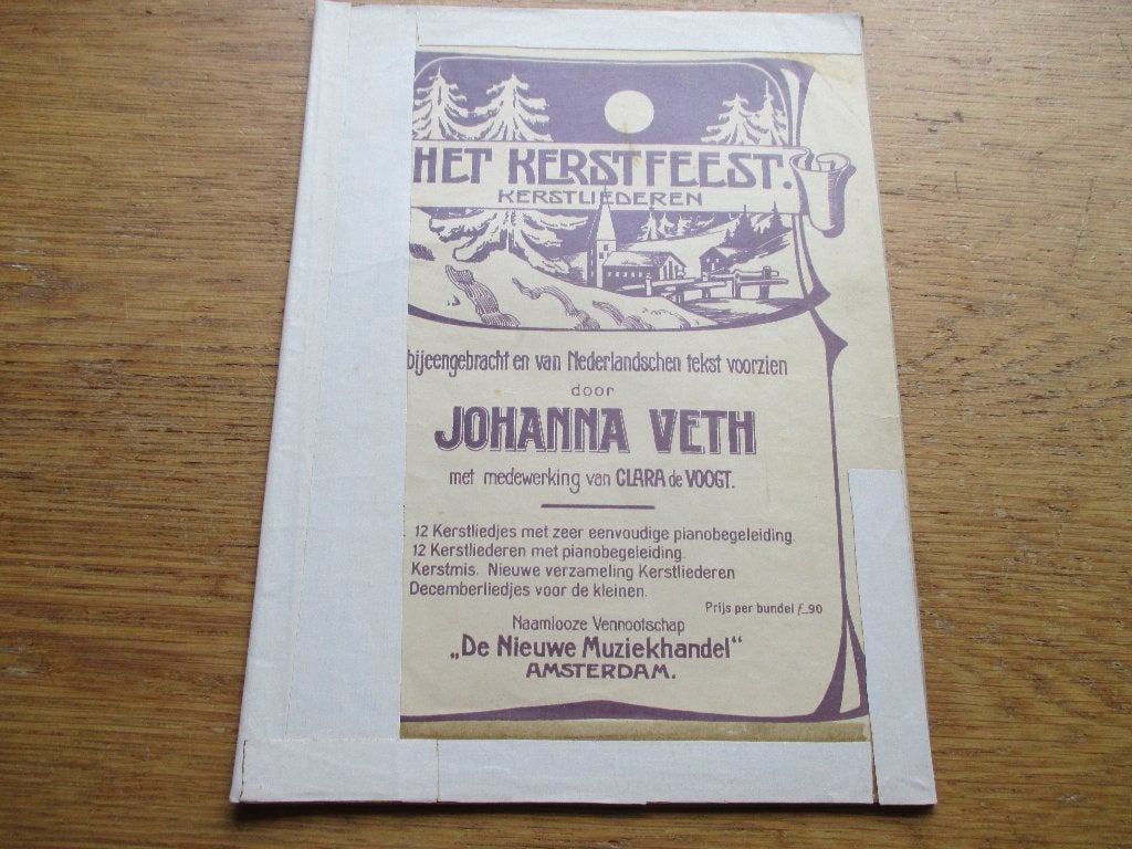 Het Kerstfeest Kerstliederen Johanna Veth Clara de Voogt, Piano, Gebruikt, Klassiek, Ophalen of Verzenden