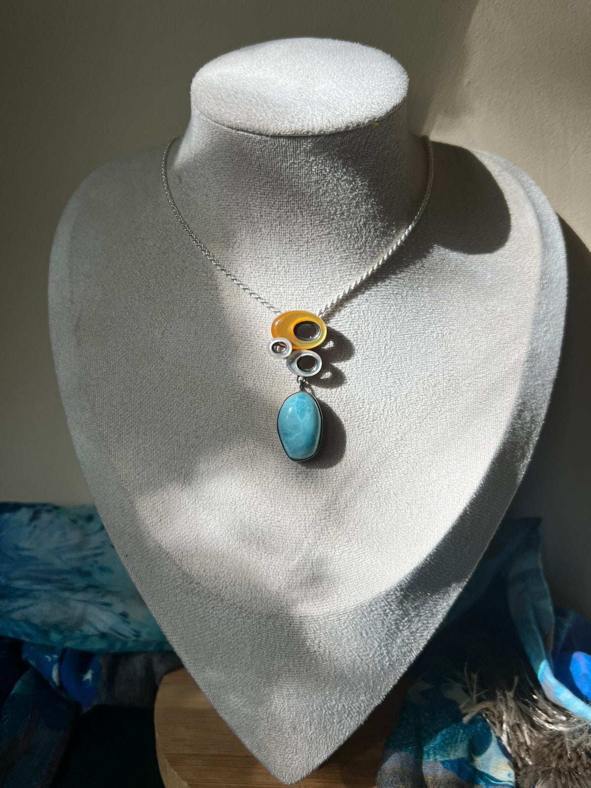 Larimar hanger beschermt intuïtie zeldzaam eyecatcher, Blauw, Magnolia11, Nieuw, Ophalen of Verzenden